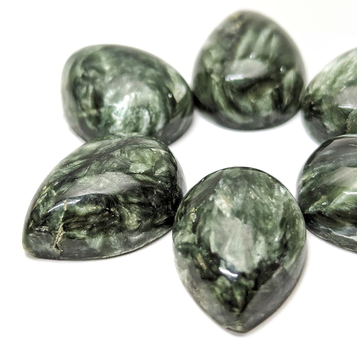 Serafinita Cabuchon Gota 18 mm x 13 mm
