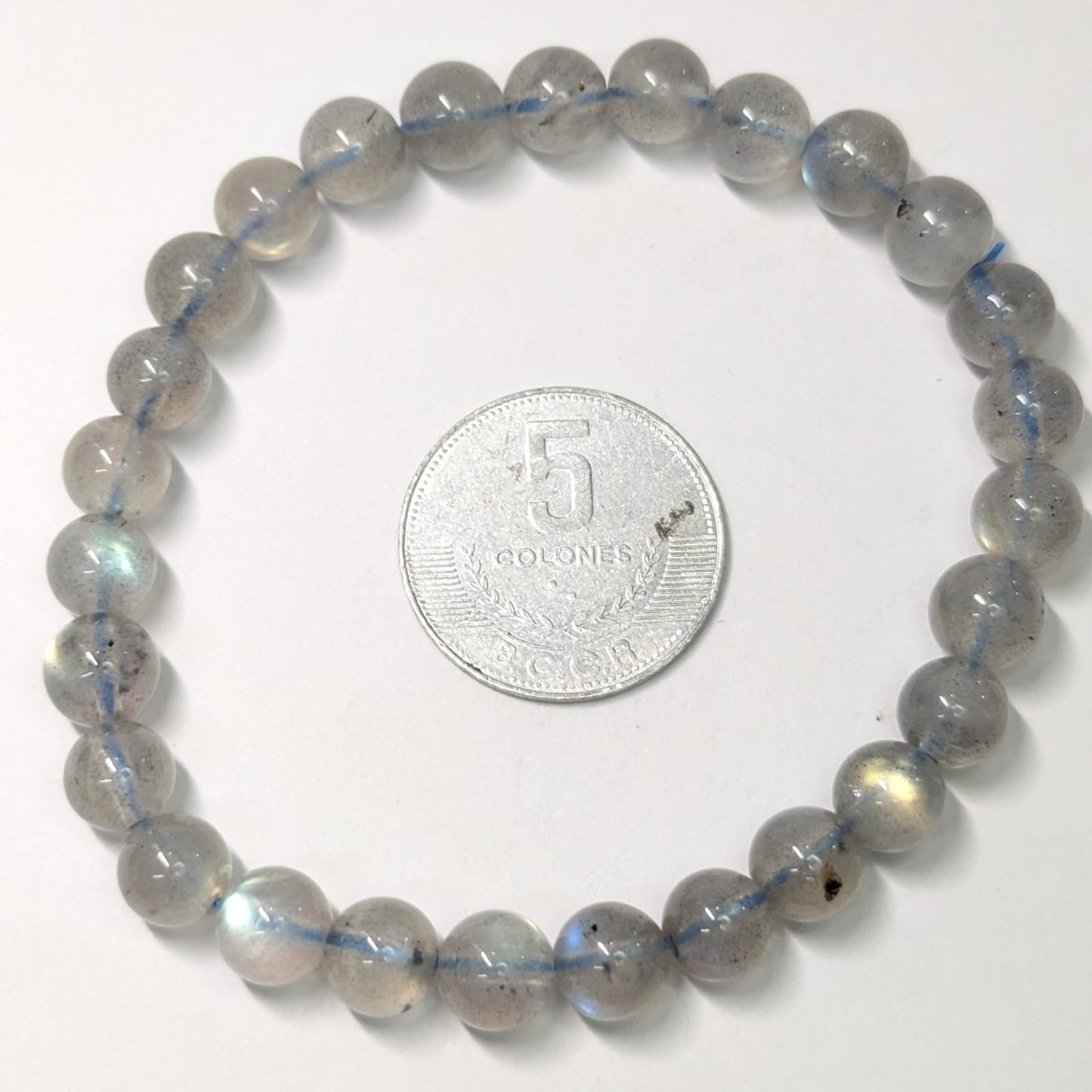 Pulsera Elástica de Labradorita 7 mm