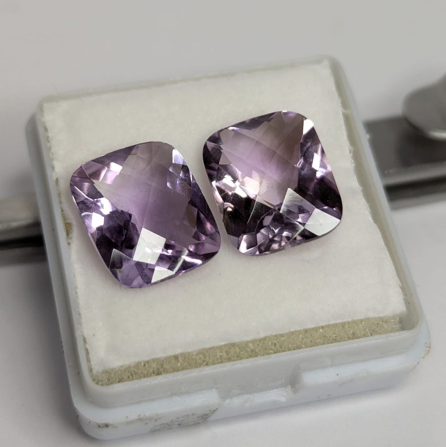 Amatista Lavanda Facetado Rectangular 16 x 12 mm