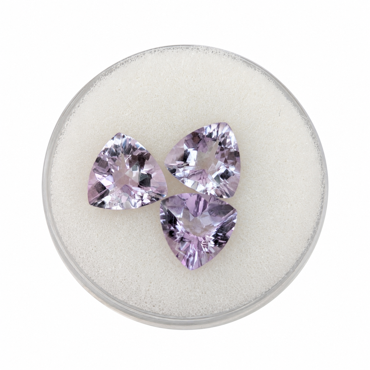 Amatista Lavanda Facetada Triángulo 10 mm