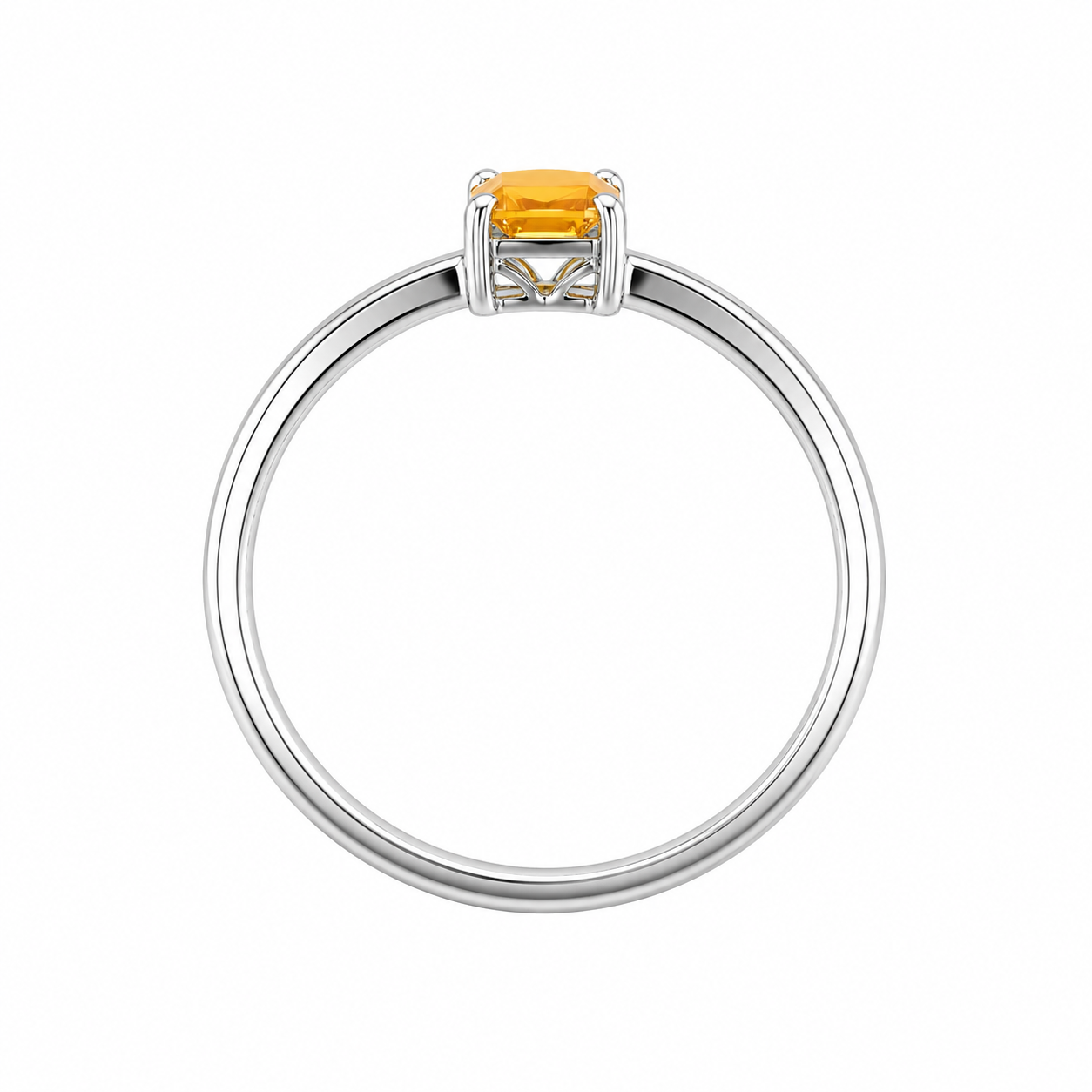 Anillo con Zafiro Amarillo Ovalado