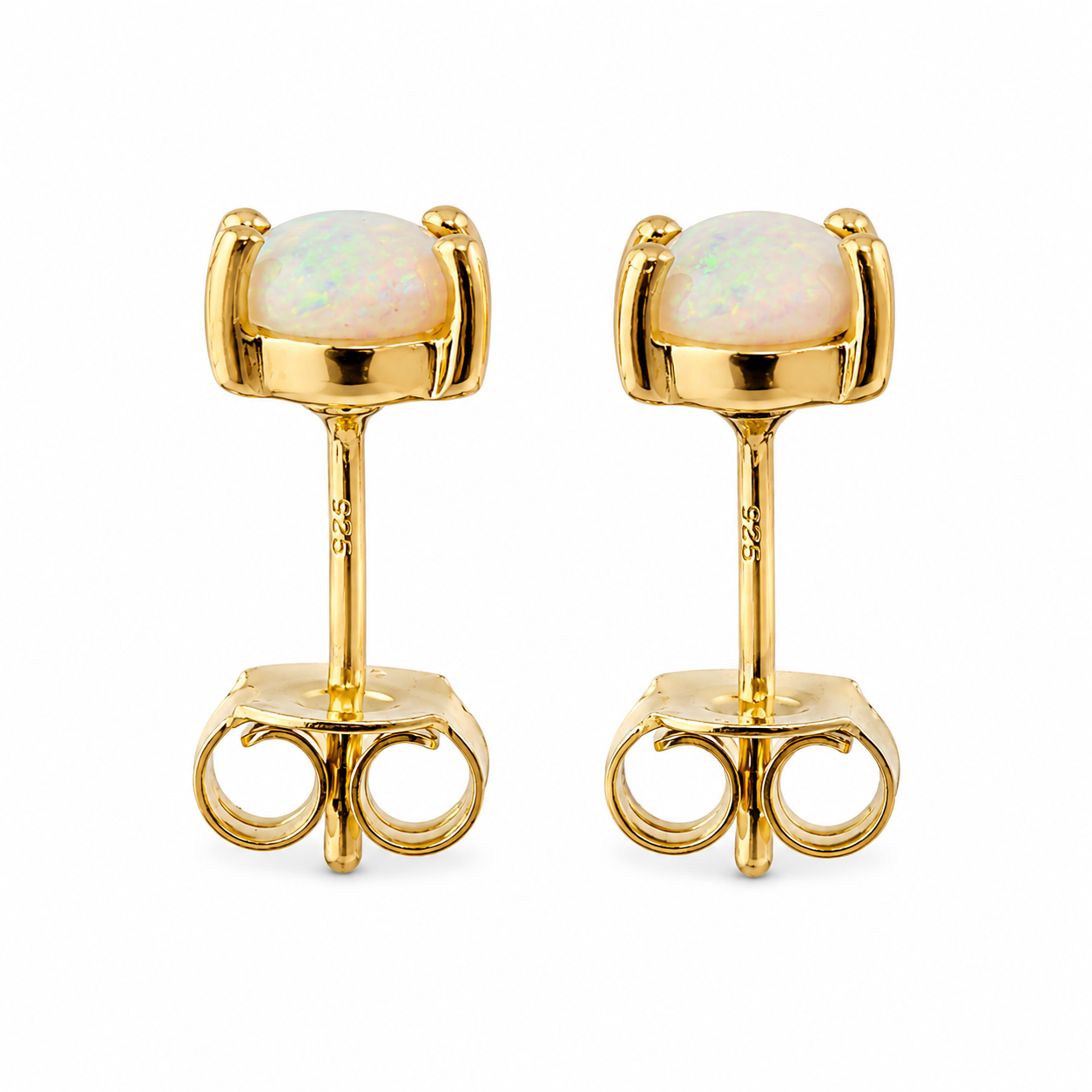 Aretes de ópalo ovalado 6x4 mm