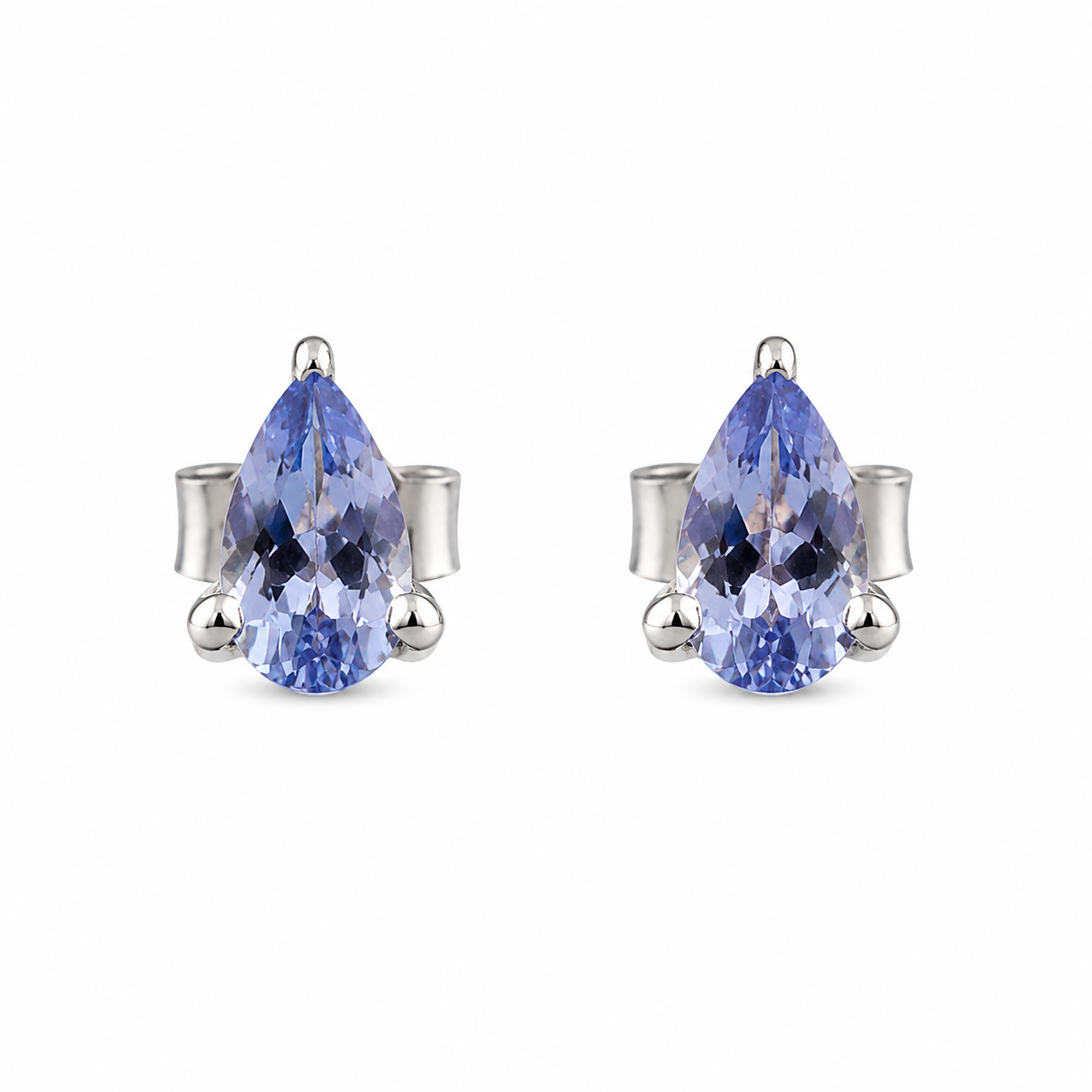 Aretes de tanzanita gota 5x4 mm