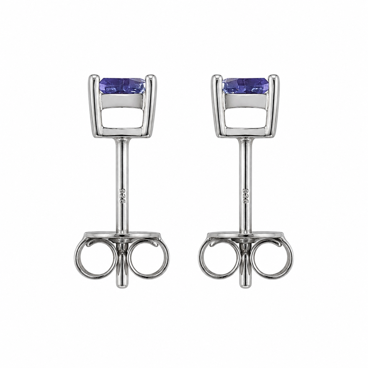 Aretes de tanzanita trilliant 4 mm