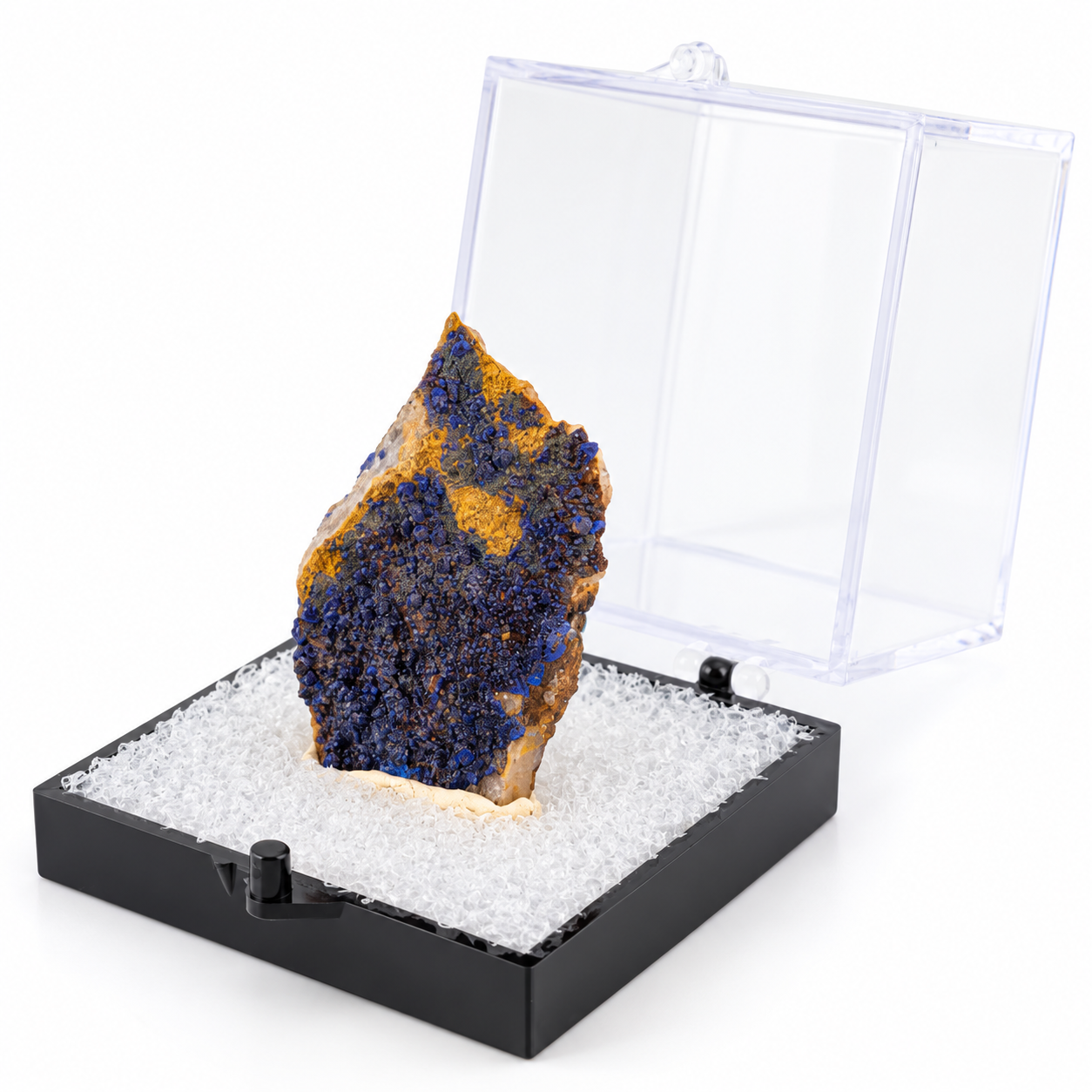 Azurita en Bruto en Caja de acrílico ~5 cm