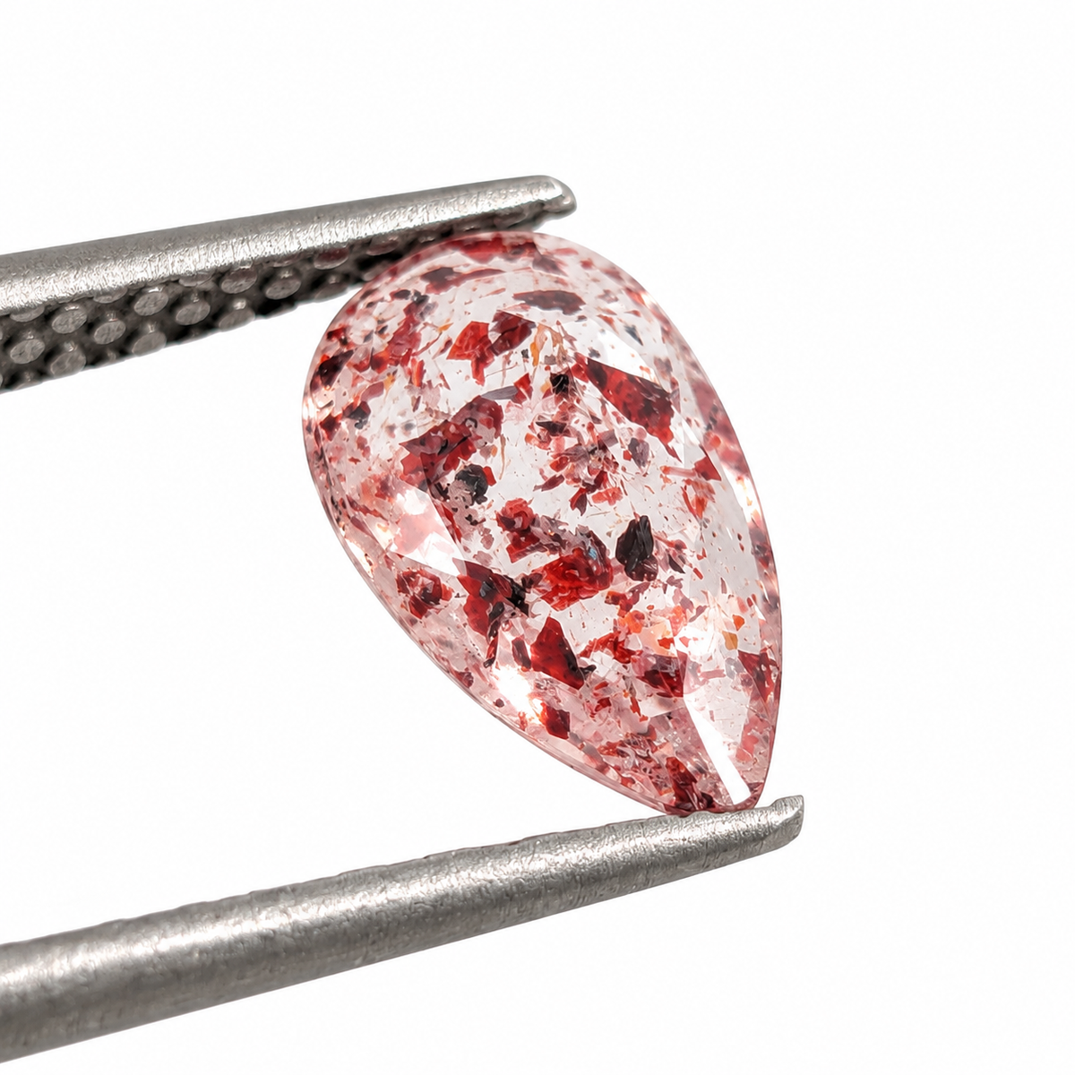 Cuarzo Hematoide Facetado Pera 11.5 x 7.4 mm