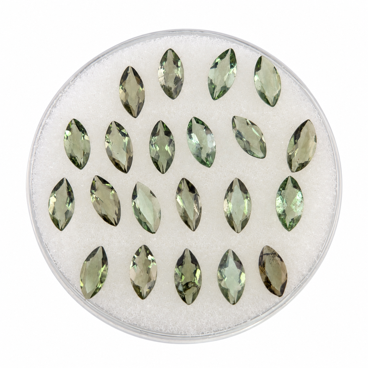 Moldavita Facetada Marquesa 6 x 3 mm