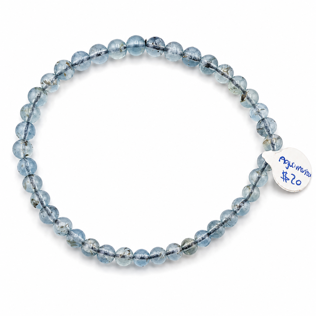 Pulsera Elástica de Aguamarina