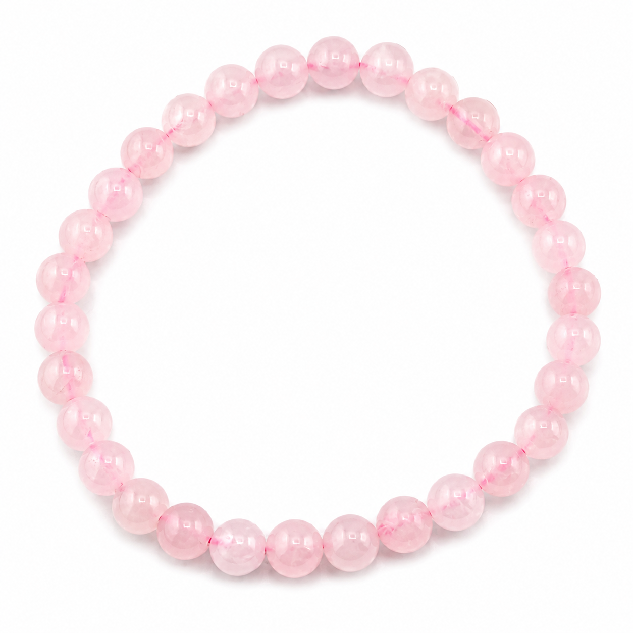 Pulsera Elástica de Cuarzo Rosa