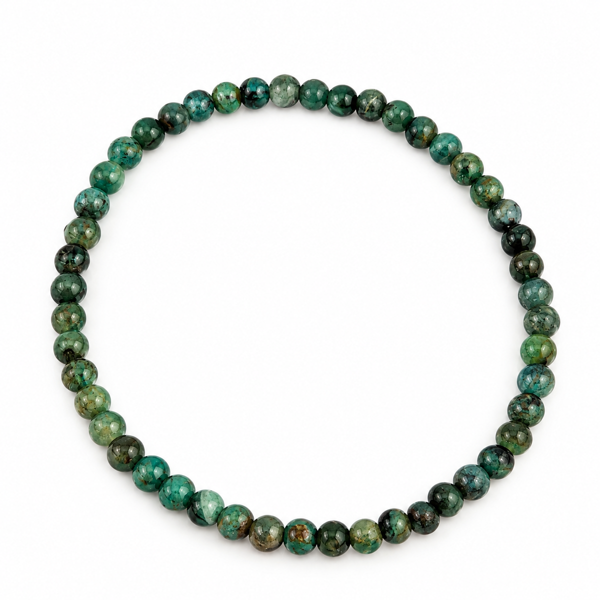 Pulsera Elástica de Esmeralda 4 mm