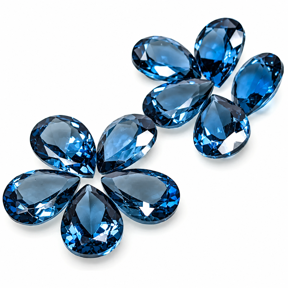 Topacio Azul London Facetado Gota 8 x 6 mm