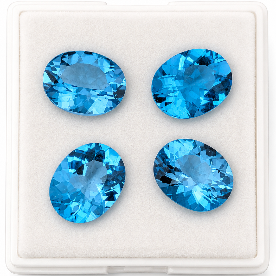 Topacio Swiss Blue Facetado Ovalado 9 x 7 mm