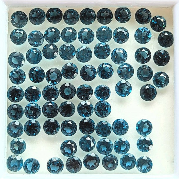 Topacio Azul London Facetado Redondo 3 mm