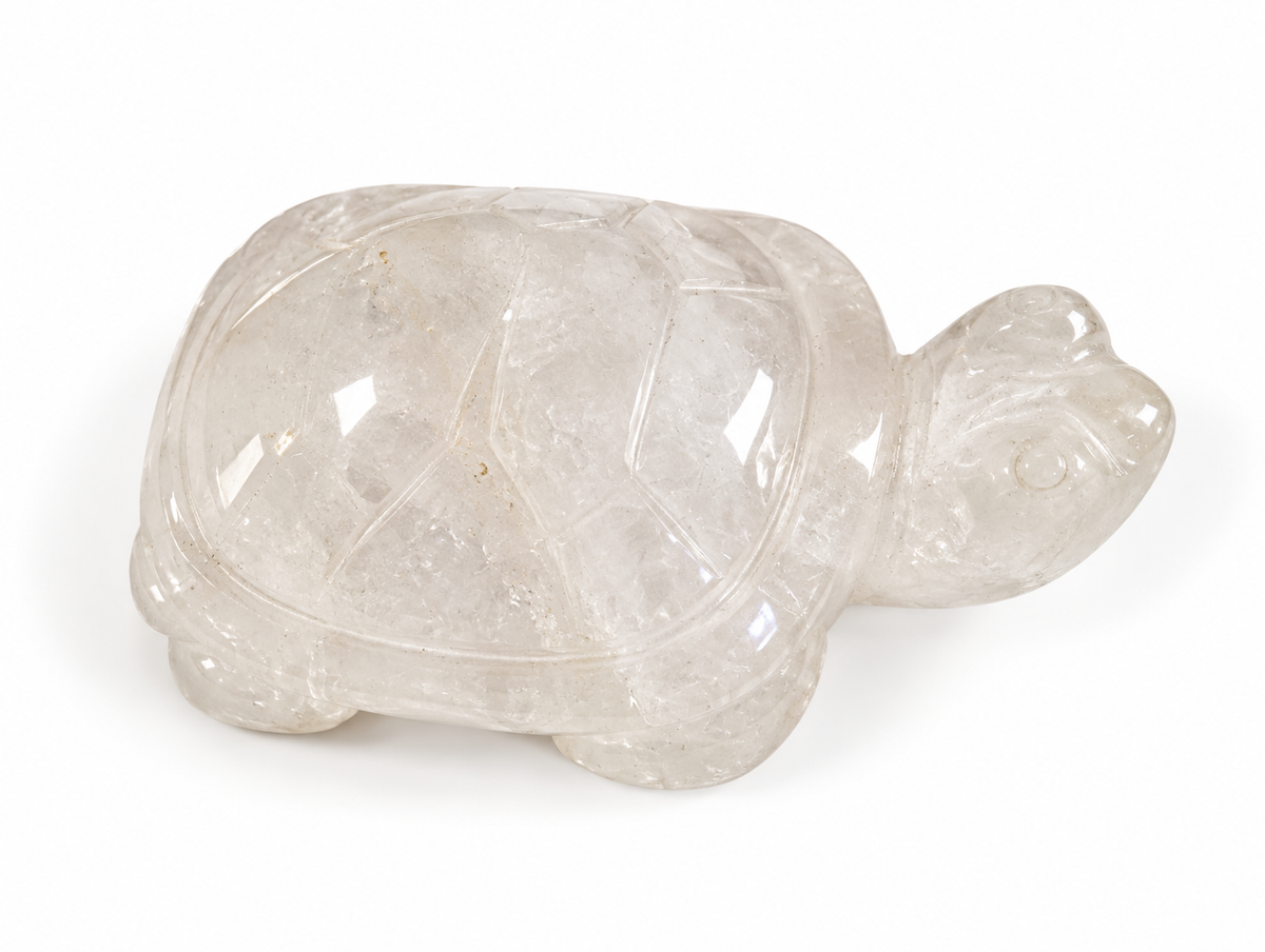 Tortuga Pulida de Cuarzo blanco 5 cm