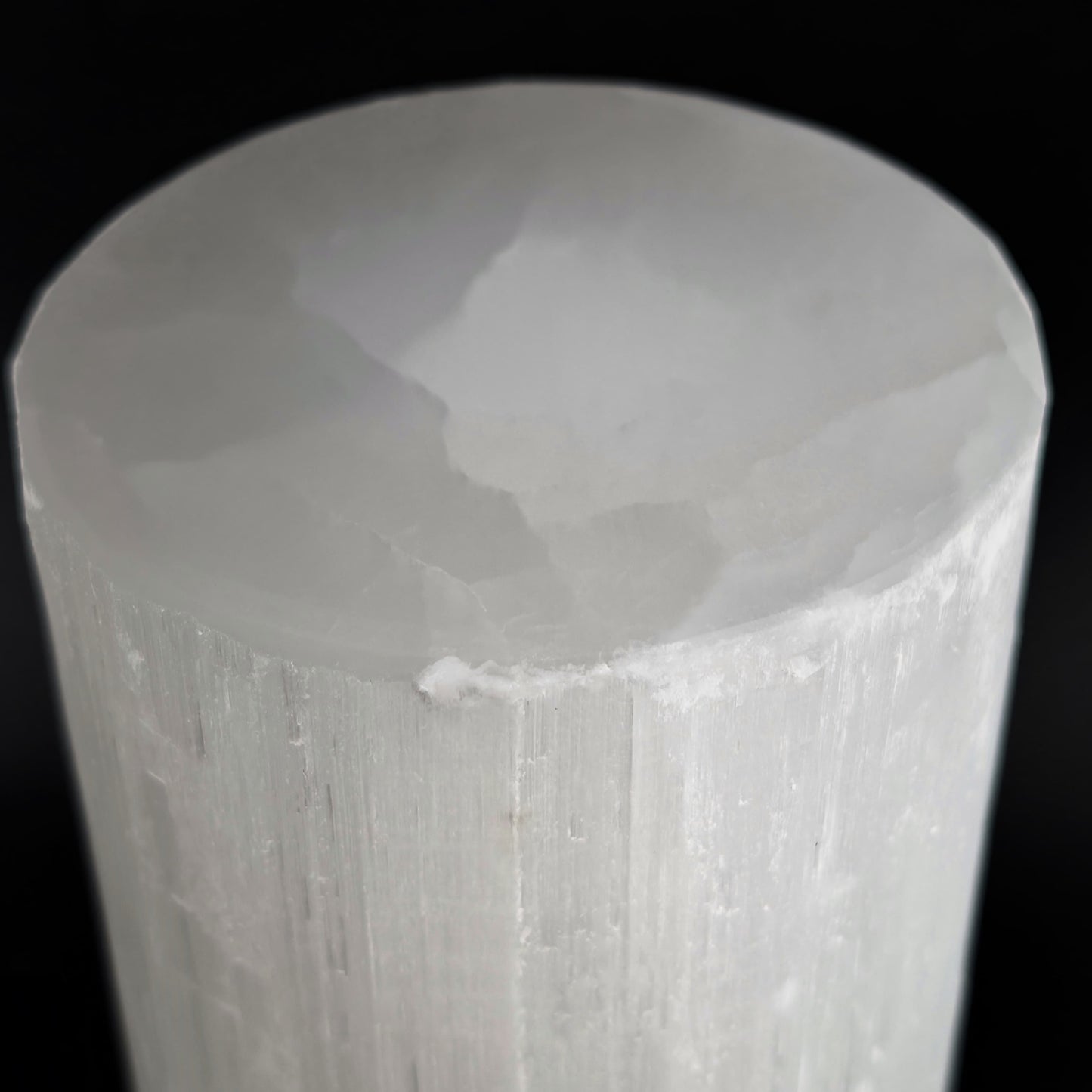 Lámpara cilindro de selenita blanca 20 x 8 cm