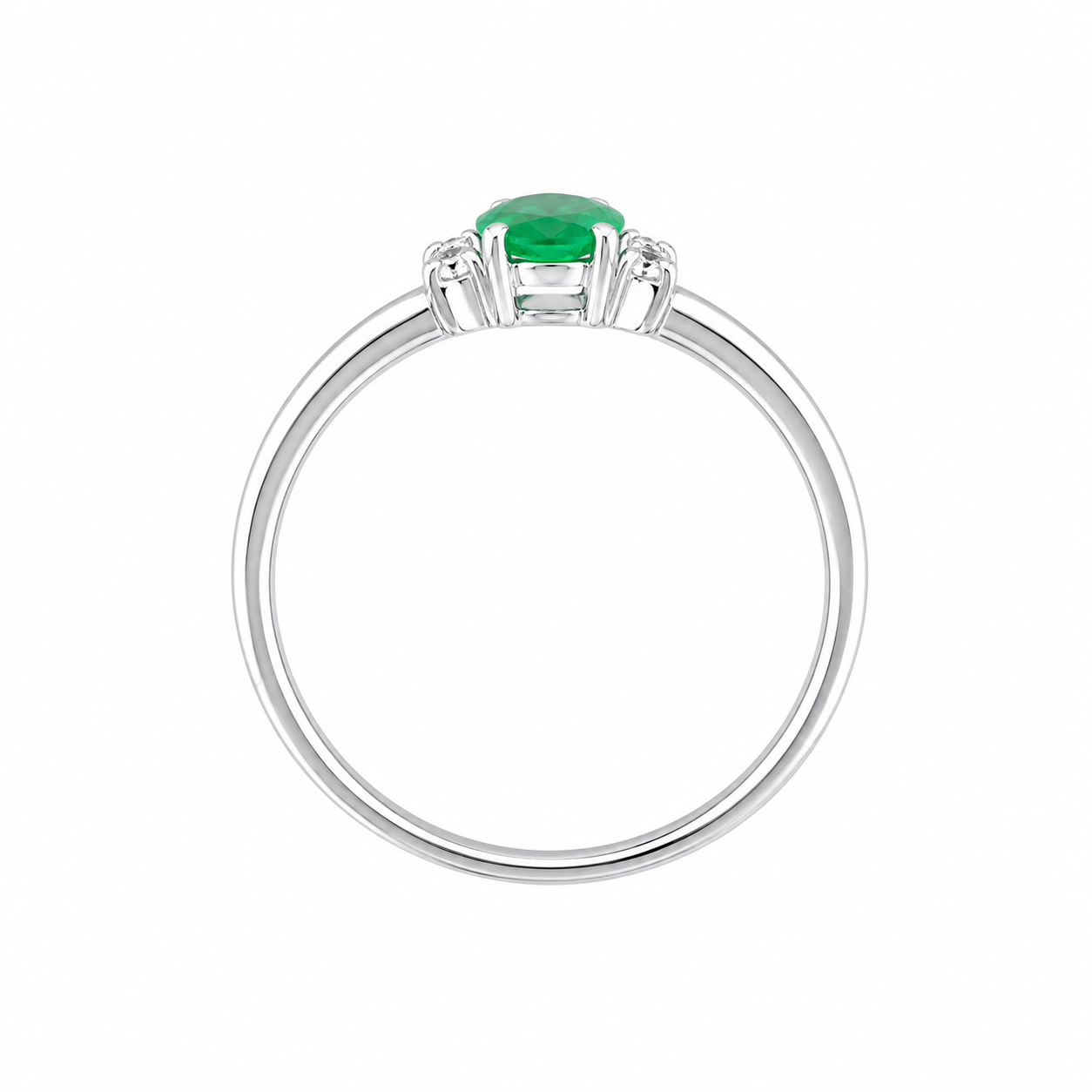 Anillo con Esmeralda Gota 4x5mm con diamante