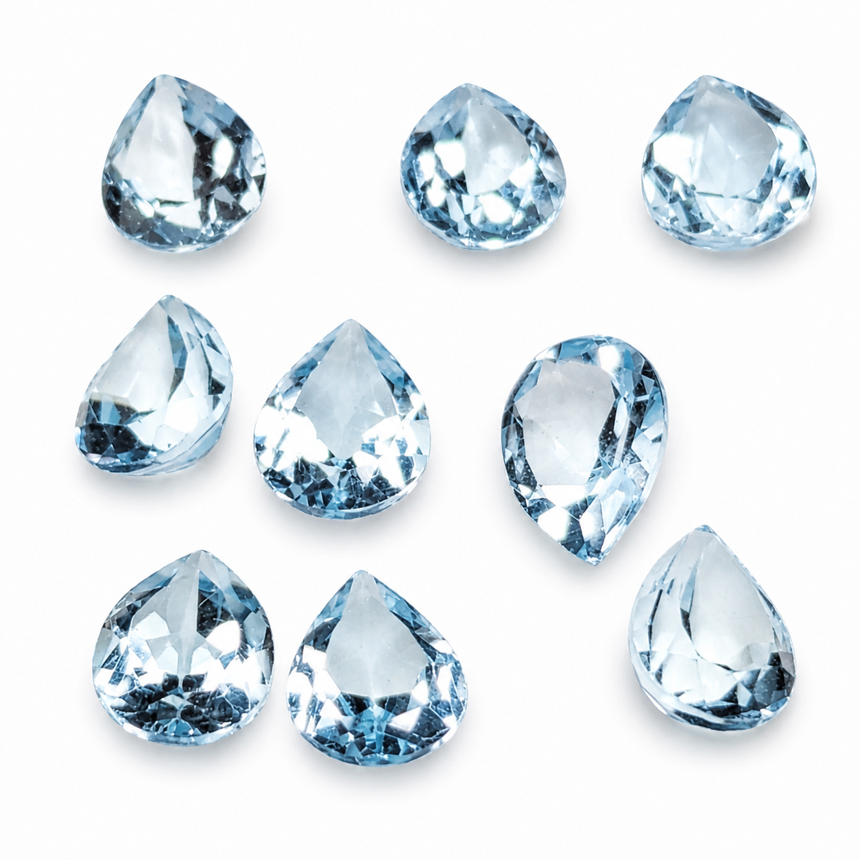 Topacio Sky Blue Facetado Gota 8 x 6 mm