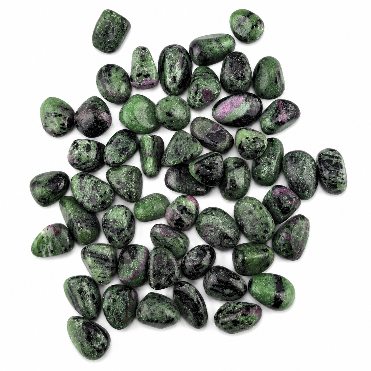 Pebbles de Zoicita con Rubi ~1.5 cm