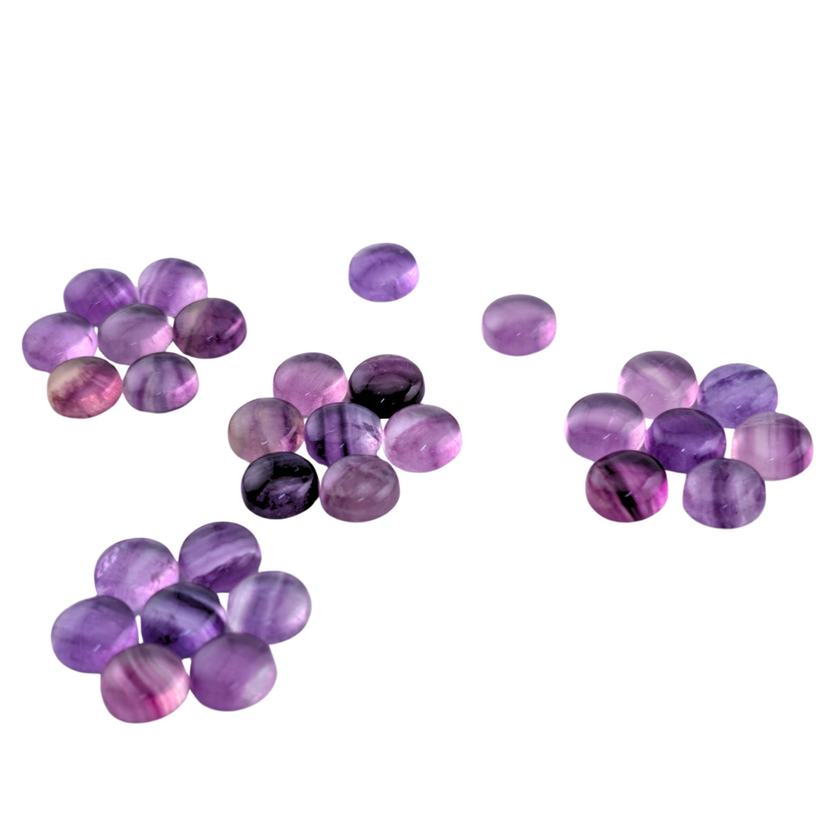 Fluorita Morado Cabuchón Redondo 8mm