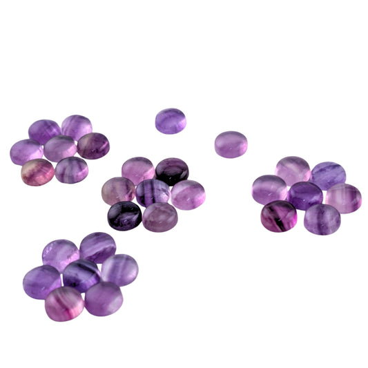 Fluorita Morado Cabuchón Redondo 8mm