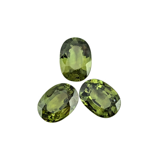 Zafiro Verde Facetado Ovalado 7 x 5mm