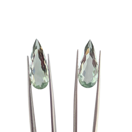 Prasiolita (Amatista Verde) Facetada Gota 23 x 8.5 mm