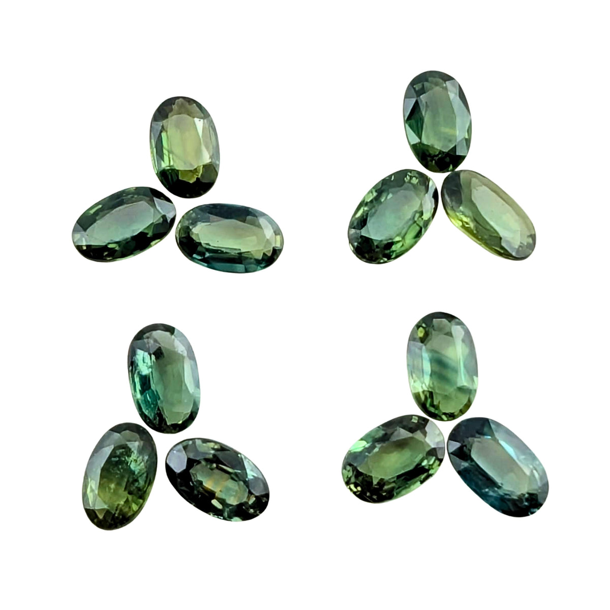 Zafiro Verde Facetado Ovalado 5 x 3 mm