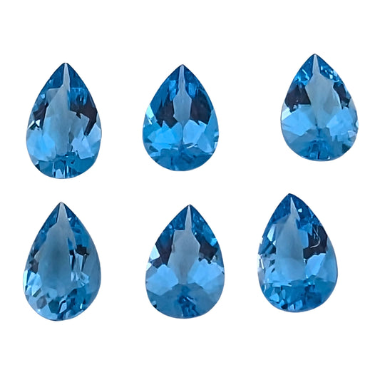 Topacio Swiss Blue Facetado Gota 8 x 5  mm