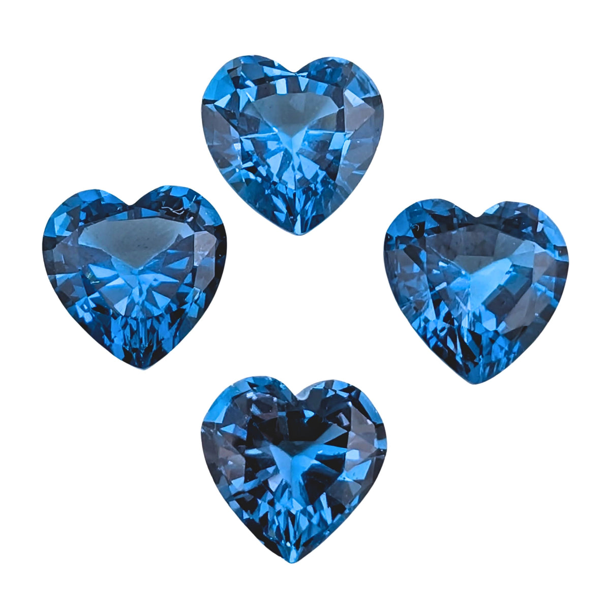 Topacio Azul London Facetado Corazón 9 mm
