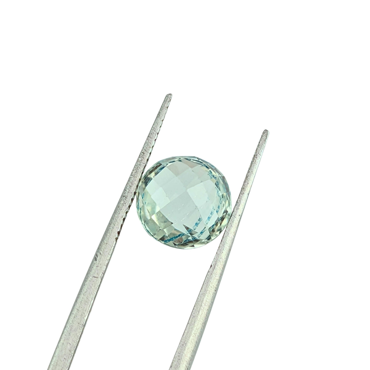 Prasiolita Facetada Corte Checkerboard Forma Libre 8.1 mm