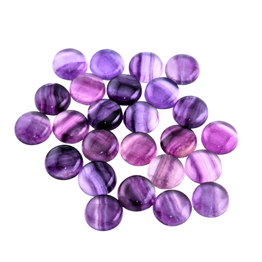 Fluorita Morado Cabuchón Redondo 10mm