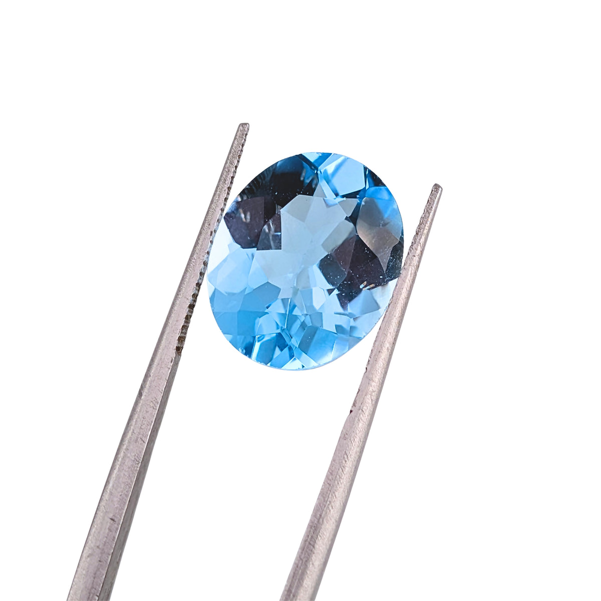 Topacio Swiss Blue Facetado Ovalado 12 x 10 mm