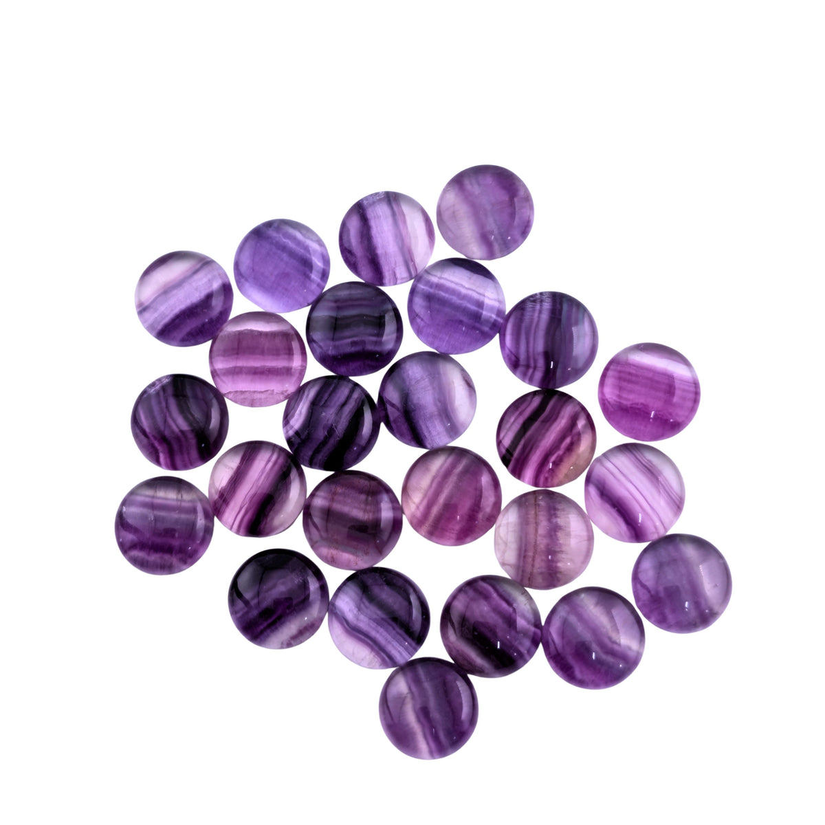 Fluorita Morado Cabuchón Redondo 10mm