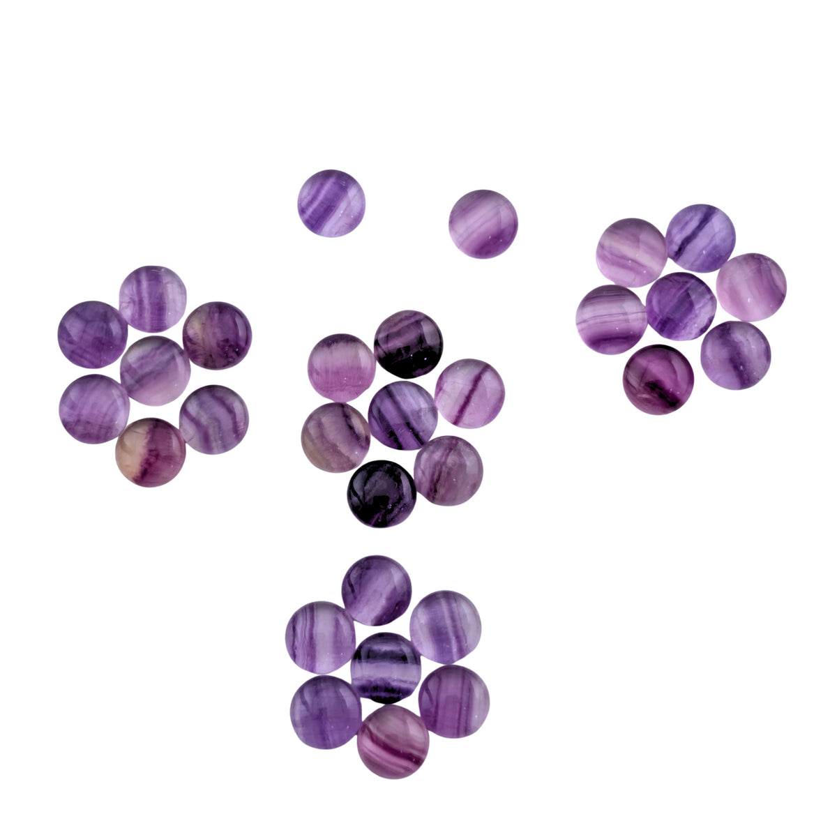 Fluorita Morado Cabuchón Redondo 8mm