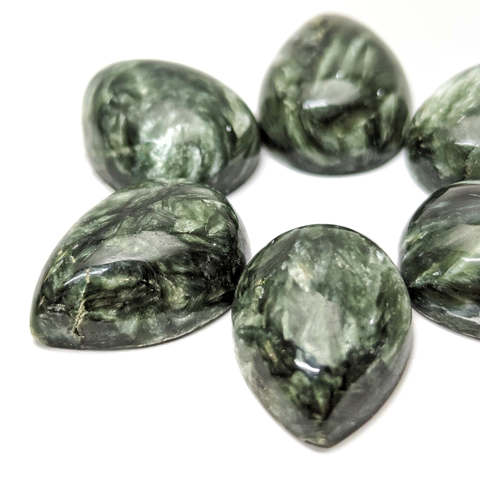 Serafinita Cabuchon Gota 18 mm x 13 mm