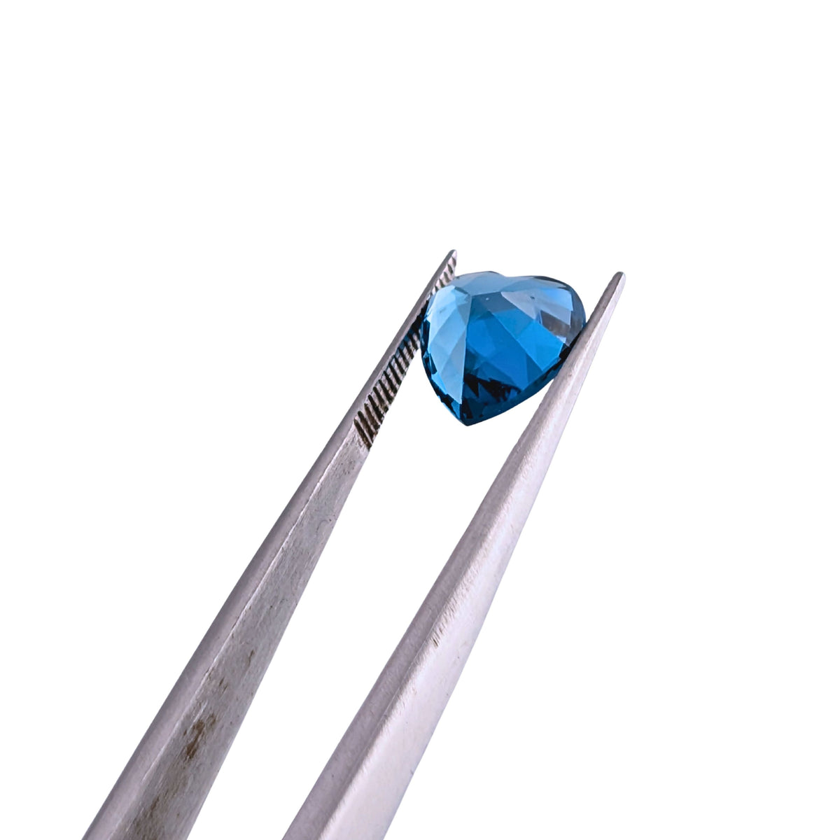 Topacio Azul London Facetado Corazón 9 mm