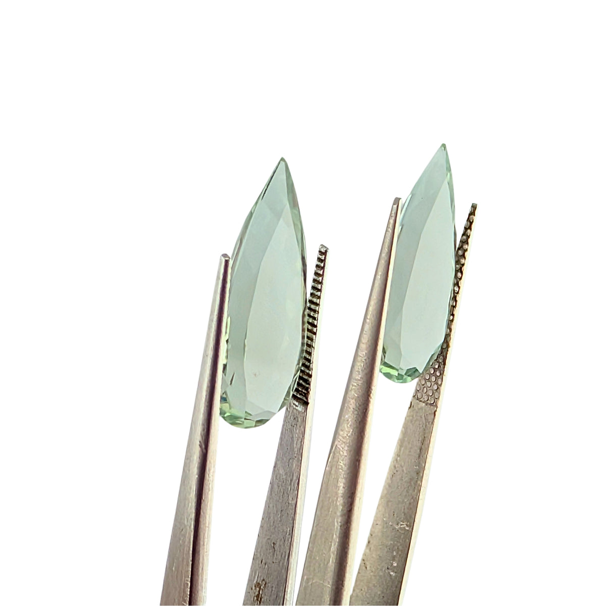 Prasiolita (Amatista Verde) Facetada Gota 23 x 8.5 mm