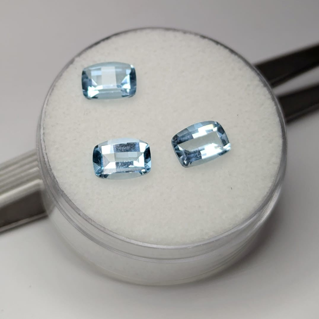Topacio Sky Blue Facetado Rectangular 8 x 6 mm