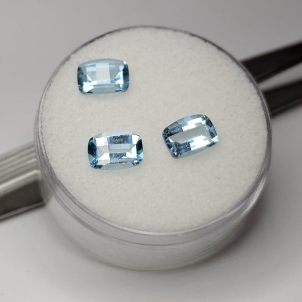 Topacio Sky Blue Facetado Rectangular 8 x 6 mm