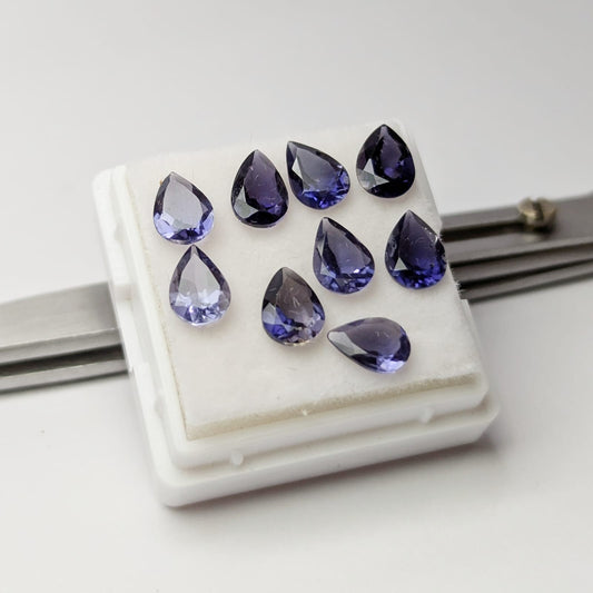 Iolita Facetado Gota 5 mm x 7 mm