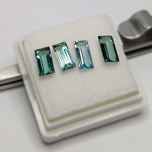 Turmalina Indicolita Facetado Rectangular 8 mm x 4 mm