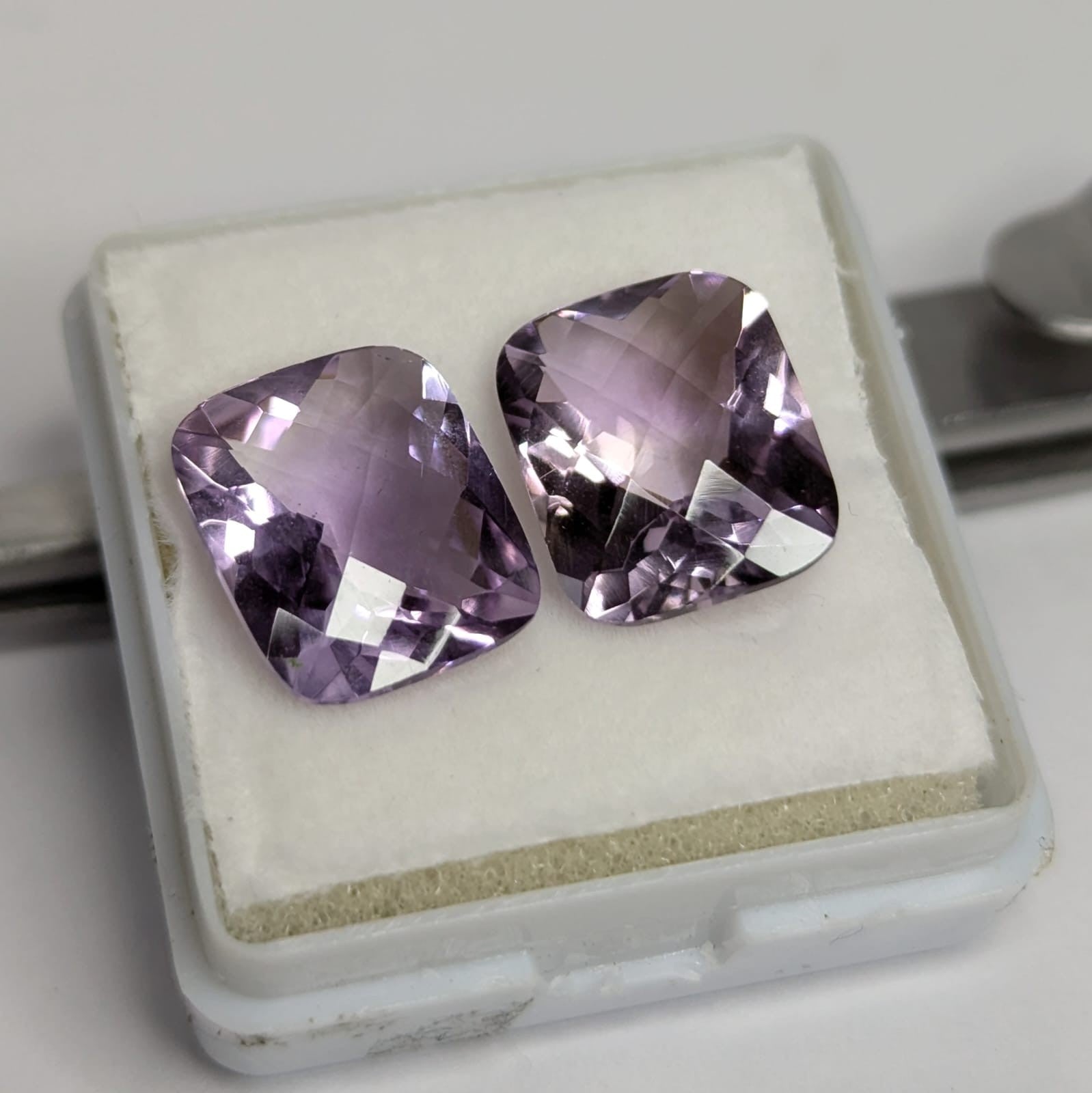 Amatista Lavanda Facetado Rectangular 16 x 12 mm