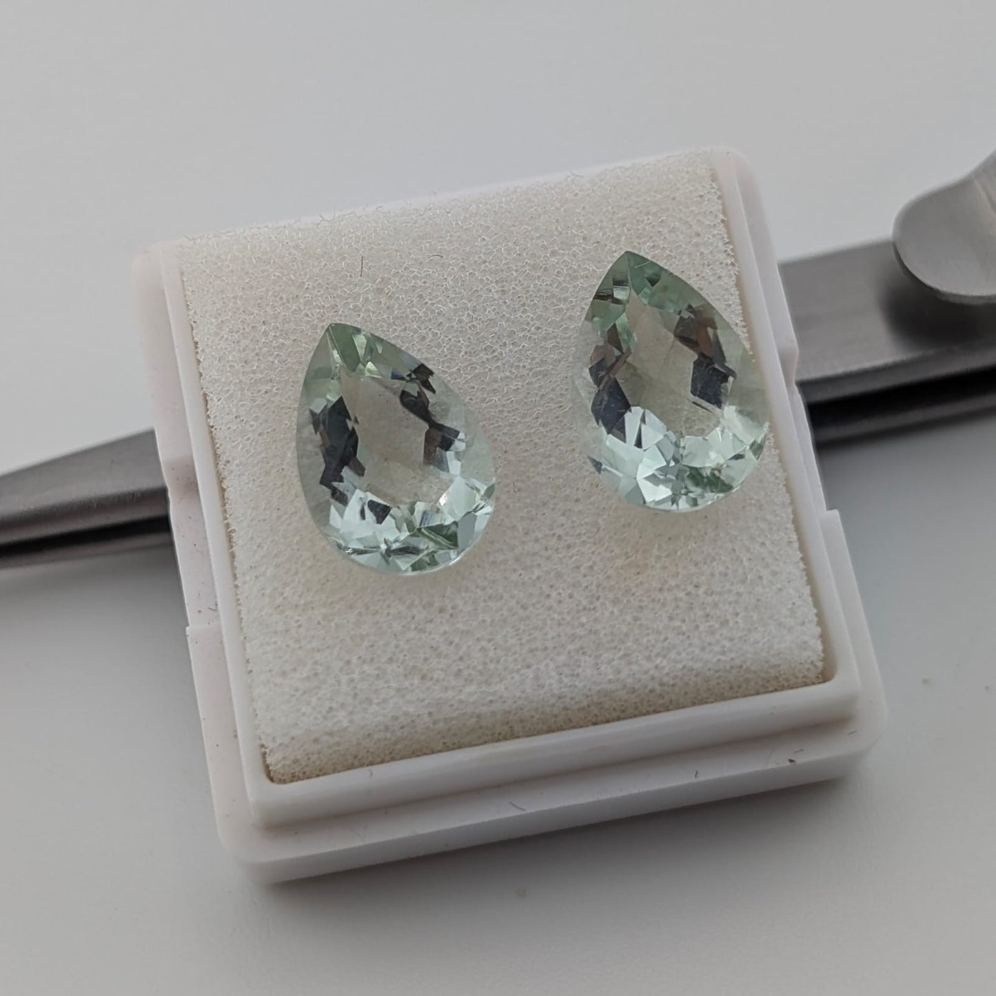 Prasiolita Facetado Gota 8 mm x 12 mm
