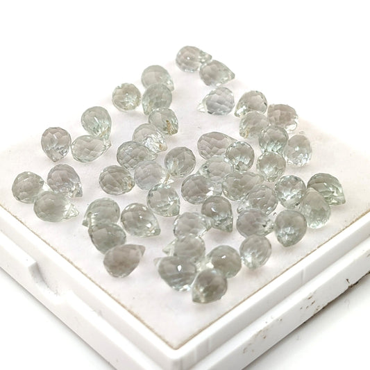 Briolette de Prasiolita 7 x 5.5 mm