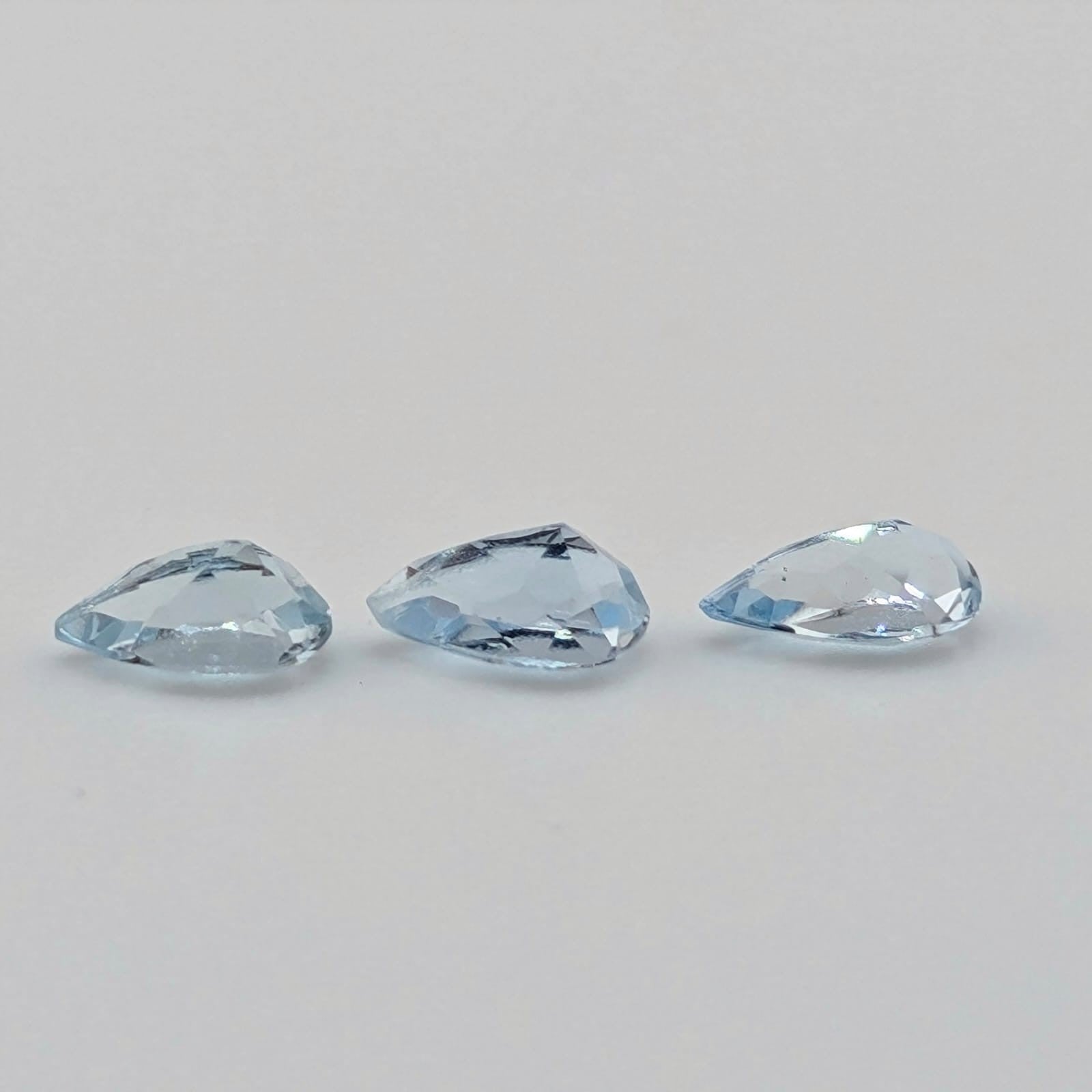 Aguamarina Facetado Gota 5 x 3 mm
