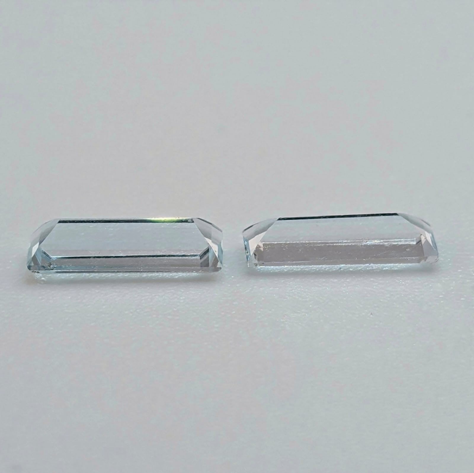 Aguamarina Facetado Rectangular 8 x 3 mm