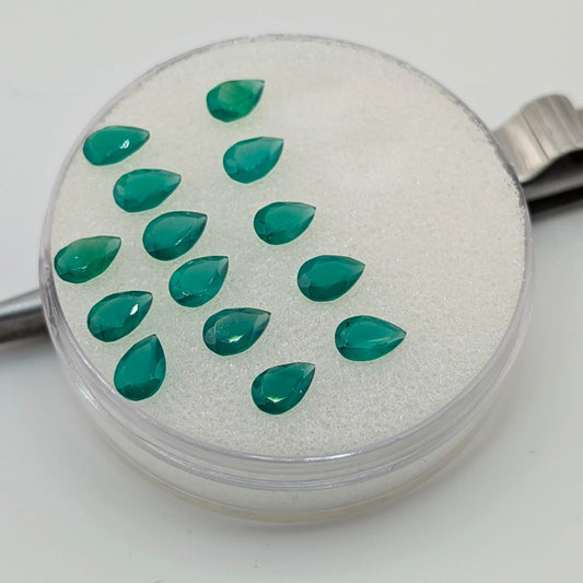 Ónix Verde Facetado Gota 4 mm x 6 mm