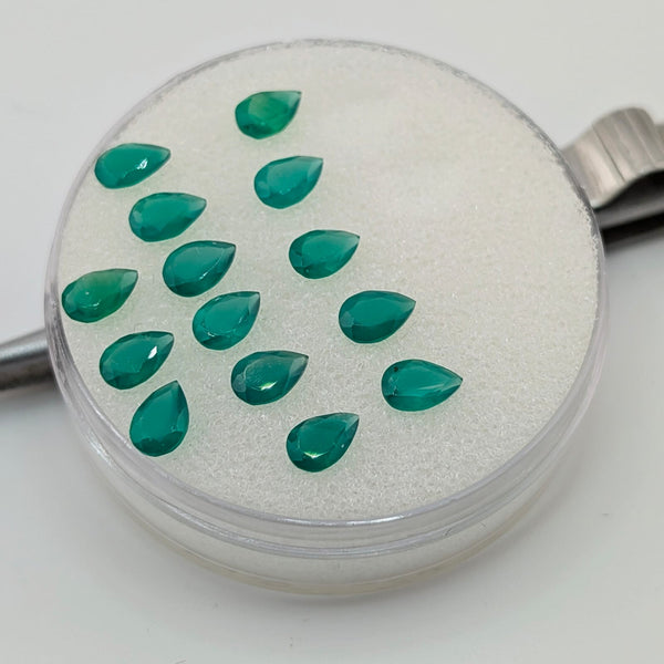 Ónix Verde Facetado Gota 4 mm x 6 mm