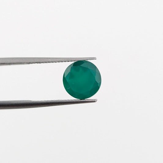 Ónix Verde Facetado Redondo 7 mm