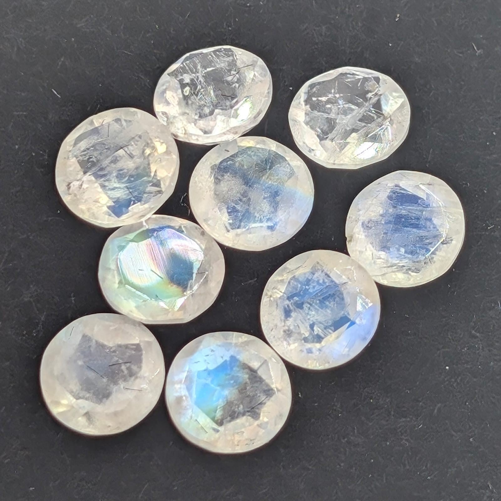 Piedra Luna Arcoiris Facetado Redondo 5 mm
